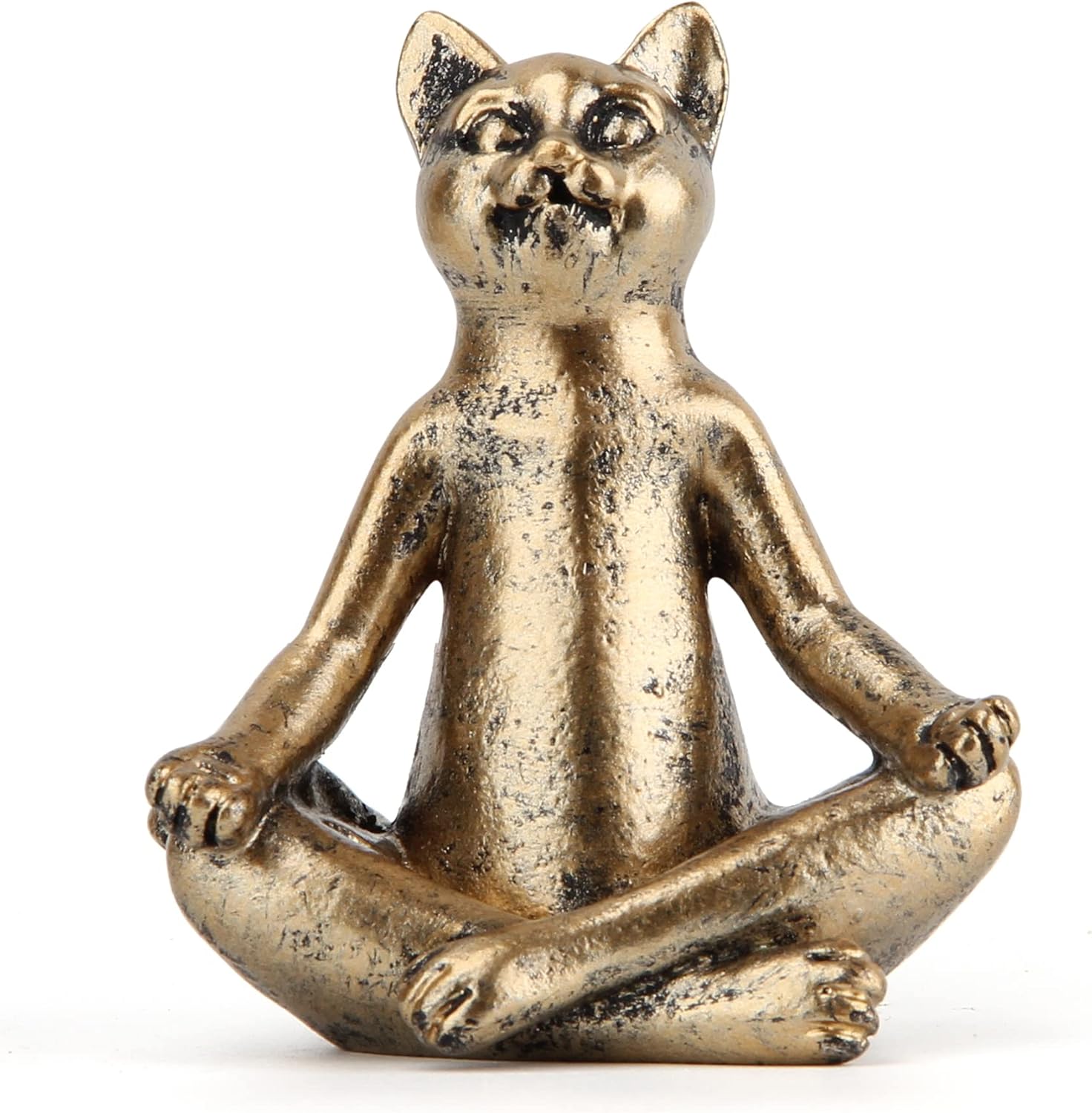 Yoga Cat Statues for Home Decor Accents,Yoga Pose Figurine for Zen Spiritual Bedroom Living Room Office Table Desk Modern Boho Decoration,Meditation Shelf Decor Accents Antique Bronze Gift