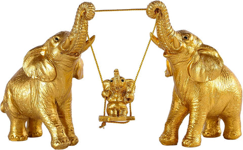 Elephant Statue For Home Decor.Elephant Gifts For Women,Mom.Elephant Decor For Living Room,Office,Shelf Decorations.Elephant Figurines Bring Good Luck,Love.Elephant Table Centerpiece Ornaments.