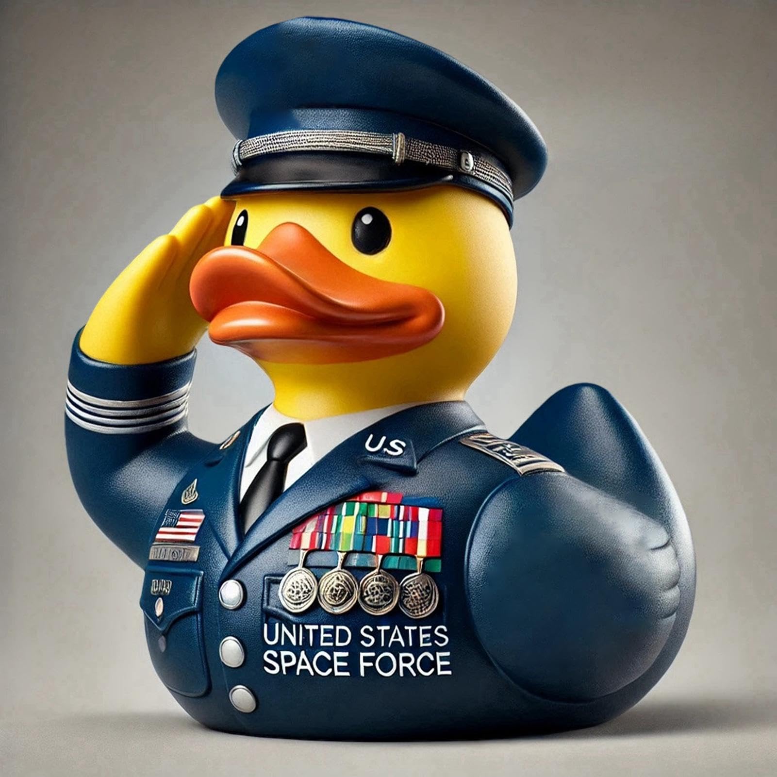 Veterans Memorial Duck, 2025 Navy Veterans Memorial Duck, 3 Inch Resin Militarys Duck Statue Armys Duck Figurine Cute and Funny Commemorative Saluting Duck Ornament for Desktop Car Ashboard