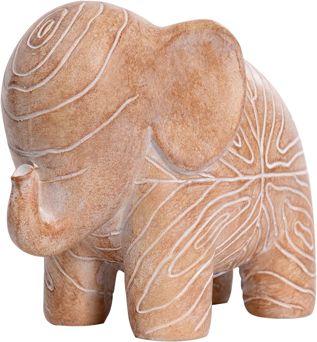 Elephant Statue, African Animal Decor, Wooden Elephant Gift for Women, Boho Decor for Living Room, Shelf, Office（1Pack, Small ）