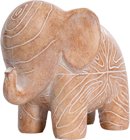 Elephant Statue, African Animal Decor, Wooden Elephant Gift for Women, Boho Decor for Living Room, Shelf, Office