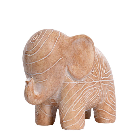 Elephant Statue, African Animal Decor, Wooden Elephant Gift for Women, Boho Decor for Living Room, Shelf, Office（1Pack, Small ）