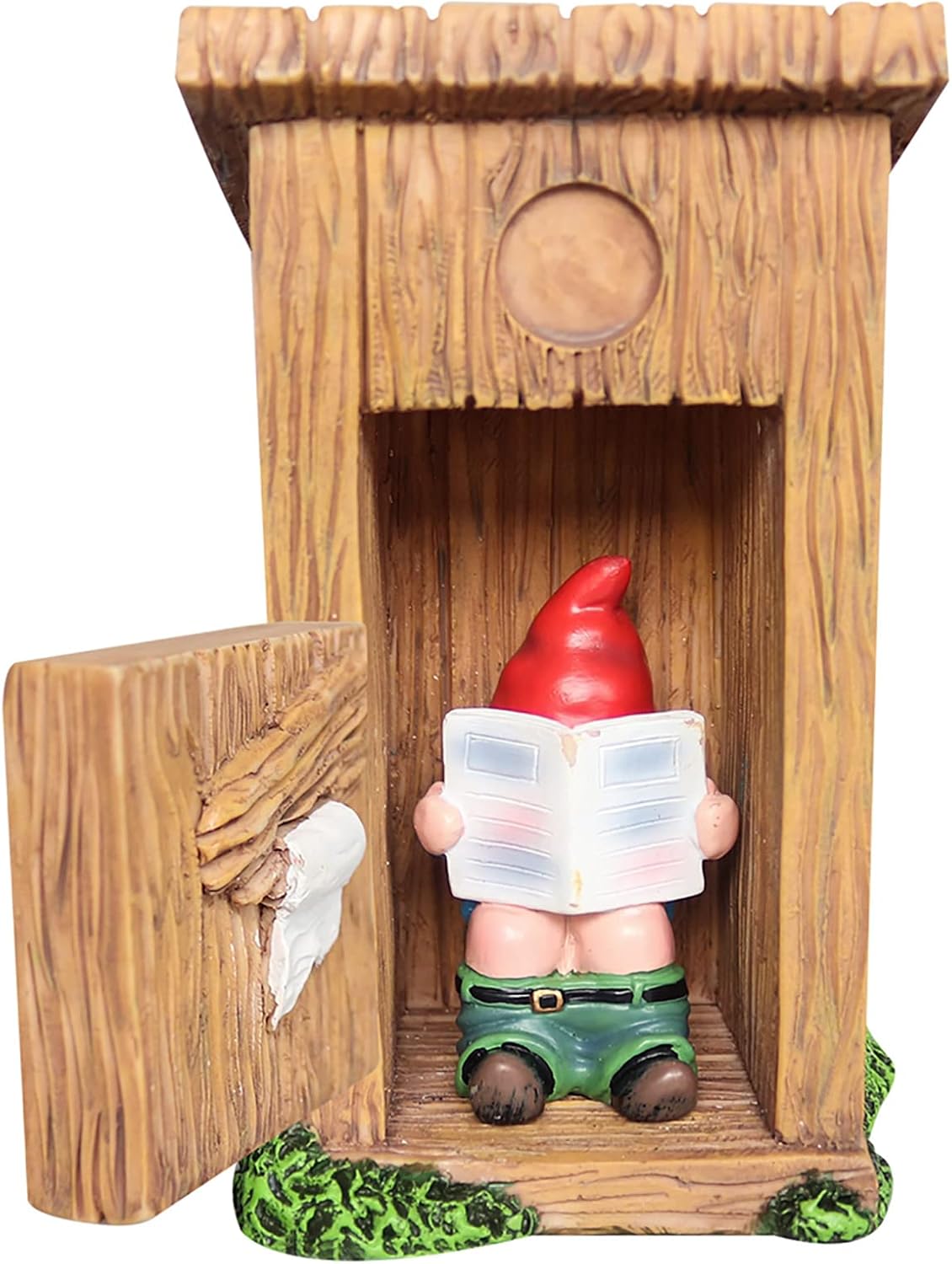 nezababy Funny Garden Gnome Outdoor Statues Naughty Sculpture Decoration Inappropriate Read Newspaper Gnome for Indoor Lawn Yard Red