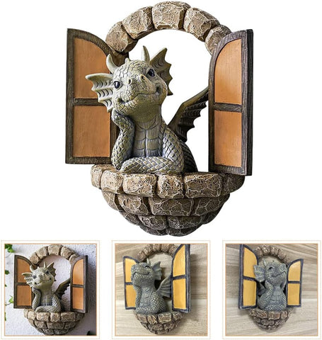 Holibanna 3D Dragon Wall Art Decor Hanging Dinosaurs Sculpture Wall Mounted Room Decor Home Wall Decorations for Kids Bedroom