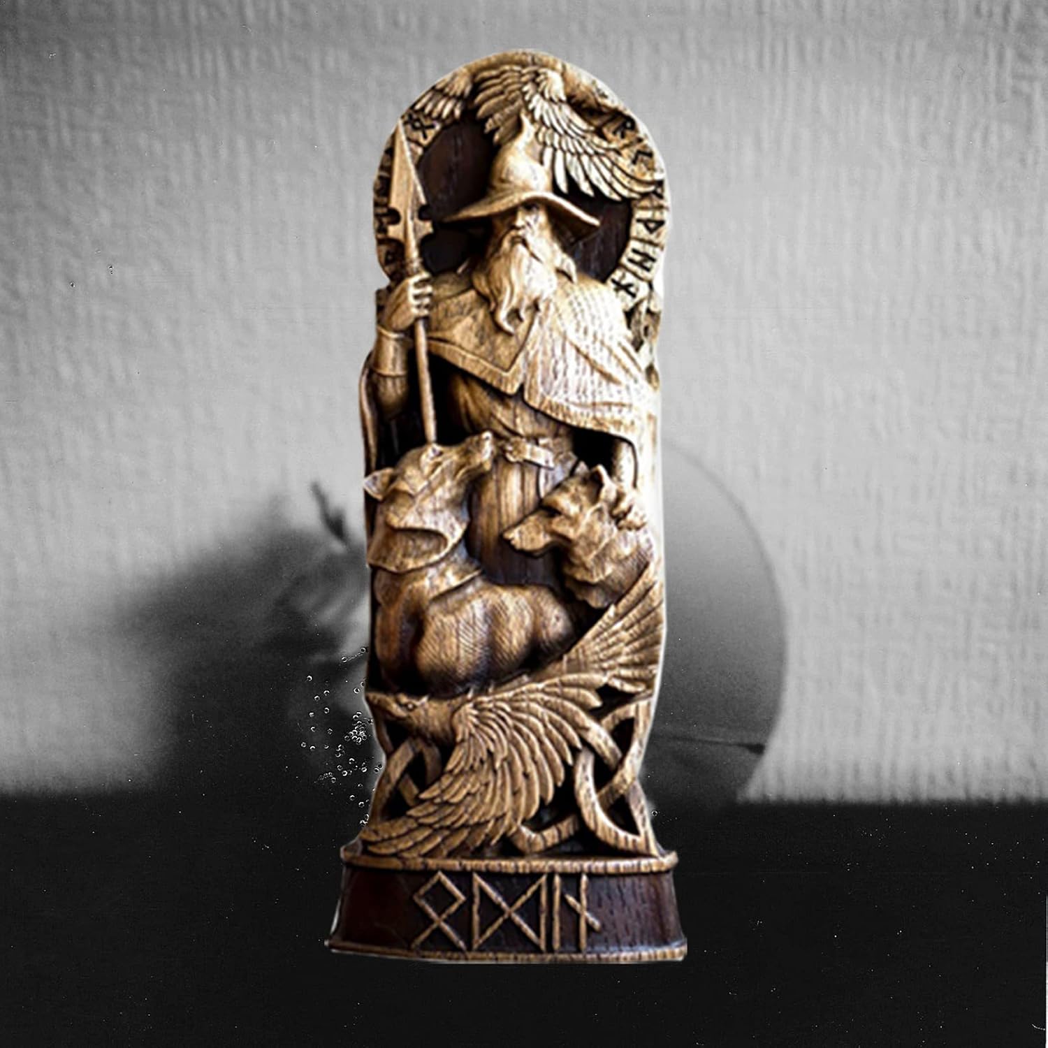 Norse Gods Odin Statue Altar Goddess Statue Resin Craft Viking Mythology Scandinavian Pantheons Home Wine Cabinet Orament