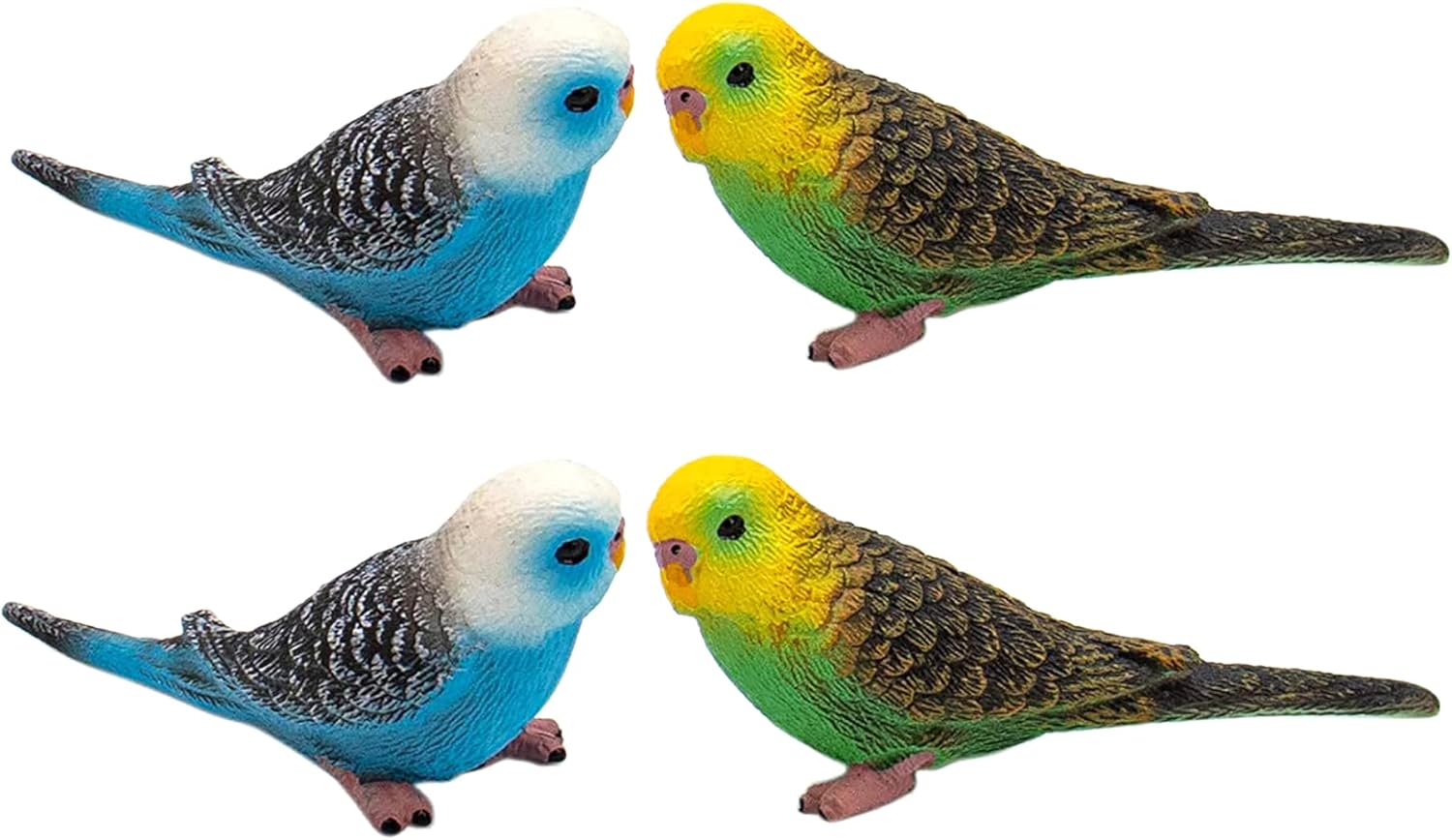 AUEAR, 4 Pack Bird Decorative Figurines Mini Cute Fake Parrot Parakeet Animal Ornament for Home Decor Garden Cake Decoration