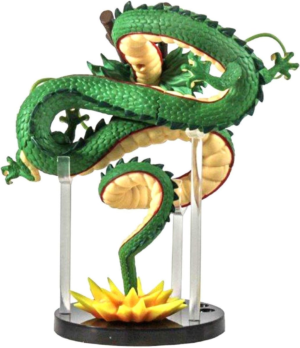 Resin Shenron Figure Dragon Shenlong Statue Set + 3.6cm Crystal Balls + Shelf with Gift Box for Business Halloween Christmas Holiday and Birthday Home Decoration