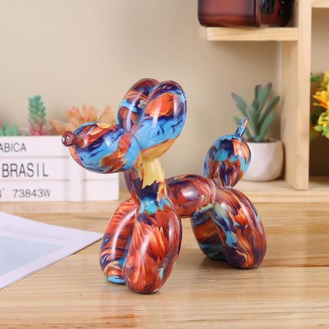 Creative Balloon Dog Sculpture Modern Home Decoration Trendy Animal Art Ornaments Collection Figurine Bedroom Living Room Office Desktop Resin Decors