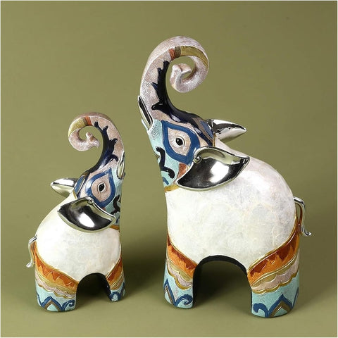 Sculpture Tabletop Elephant Furnishings, Accessories, a Pair of Living Room TV Wine Crafts Porch Jewelry Wedding Gifts Statue of Wealth Statues