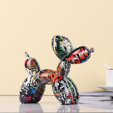 Creative Balloon Dog Sculpture Modern Home Decoration Trendy Animal Art Ornaments Collection Figurine Bedroom Living Room Office Desktop Resin Decors