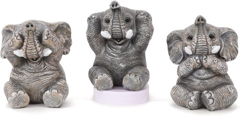 Cute Rock Sand Elephant Figurines Good Luck Elephant with The Baby Home Décor for Shelf Good Gifts for Women Animal Lovers Decoration for Living Room, Bedroom, Office