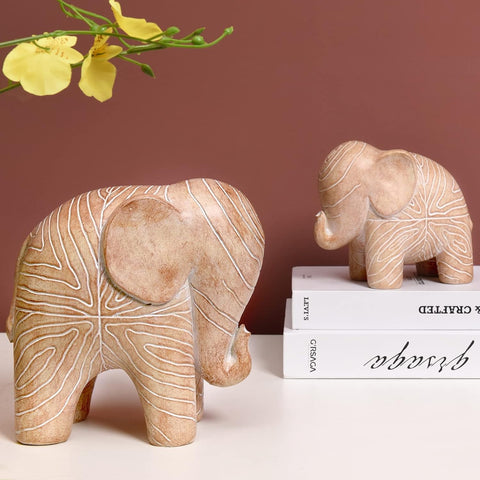 Elephant Statue, African Animal Decor, Wooden Elephant Gift for Women, Boho Decor for Living Room, Shelf, Office