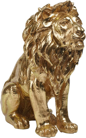 Gold Lion Statue Collectible Figurines – 20 Inch Gold Standing Lion Home Decor Lion Size Large Sculpture Lion Statue Gold Lion Decor Modern Home Decoration 20 x 9.5 x 19 Inch