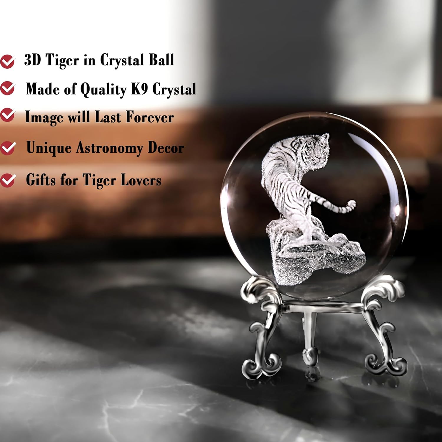 3D Cat Themed Gifts for Women Decor for Cat Lovers Cat Mom Crystal Ball Cat Related Sympathy Figurines Presents Cat Decorative Globe Decor with Stand