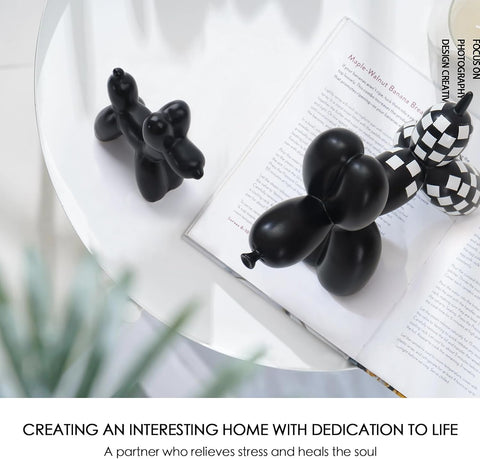 Large Cute Ceramics Balloon Dog Statue Crafts Living Room Desktop Decorations,Handmade Modern Small Ceramic Animal Statue Ornament Home Decor Accents