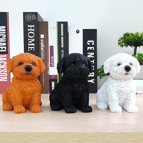 Garden Dog Statue Sculpture Decoration Garden Decoration Garden Dog Statue Sculpture Resin Bichon Frise Dog Flower Pot Crafts Outdoor Garden Decor