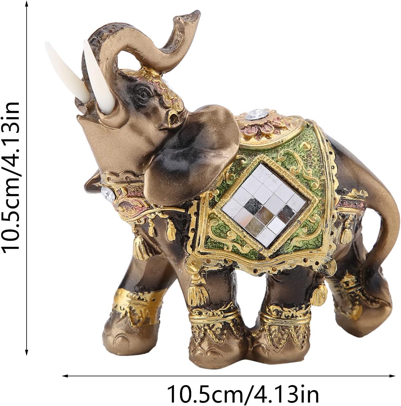 Lucky Wealth Elephant Statue, Elegant Feng Shui Elephant Collectible Figurine Sculpture Decoration, Wealth Lucky Figurine Home Office Decor(L)