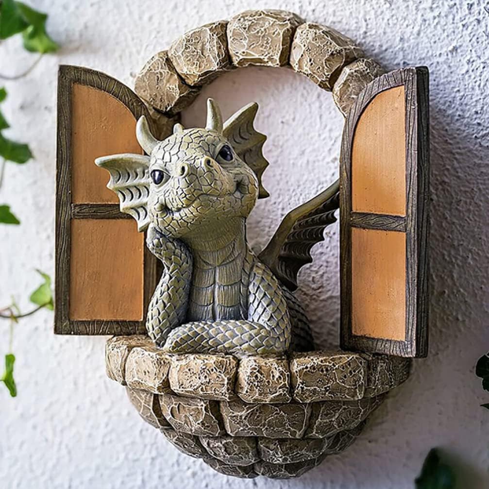 Holibanna 3D Dragon Wall Art Decor Hanging Dinosaurs Sculpture Wall Mounted Room Decor Home Wall Decorations for Kids Bedroom