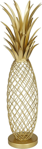 Deco 79 Metal Fruit Decorative Sculpture Pineapple Home Decor Statue, Accent Figurine 4" x 5" x 16", Gold