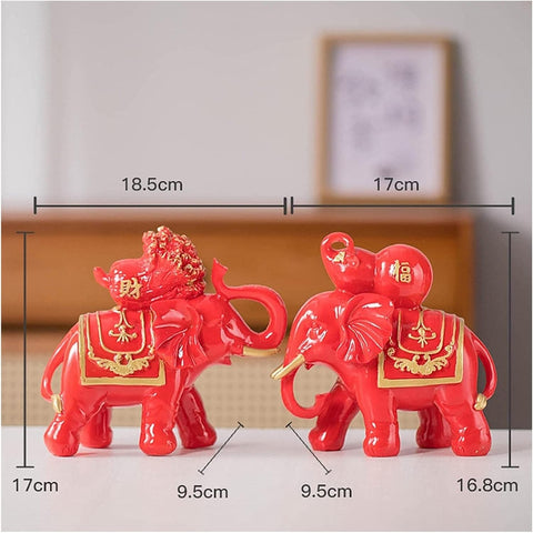 Sculpture Desktop Ornament Ideal for Gift, Art Statue 2 Pieces Elephant Statue/Home Decoration Standing Creative Resin Modern Gifts Figurine/for Bedroom Office Desktop Living Room Cabinet