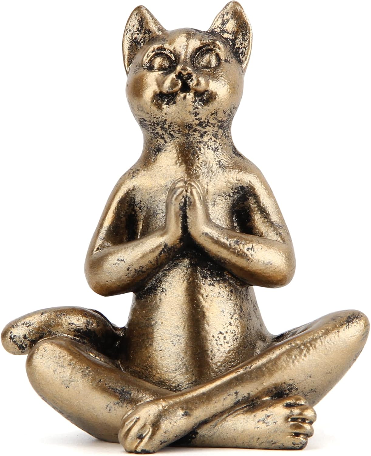 Yoga Cat Statues for Home Decor Accents,Yoga Pose Figurine for Zen Spiritual Bedroom Living Room Office Table Desk Modern Boho Decoration,Meditation Shelf Decor Accents Antique Bronze Gift