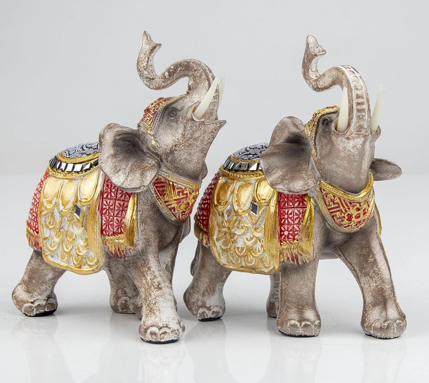 Wealth Lucky Elephant Figurine with Trunk Up Elephant Statue Collectible Figurines Perfect for Home Decor Gift