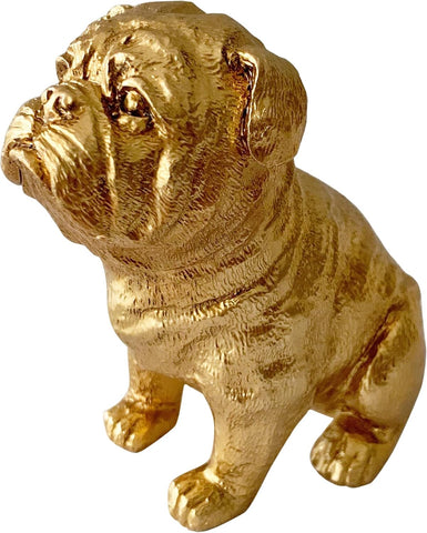 Golden Dog Statue, Animal Figurine Home Decor, Dog Sculpture for Home Office Desktop Bookshelf