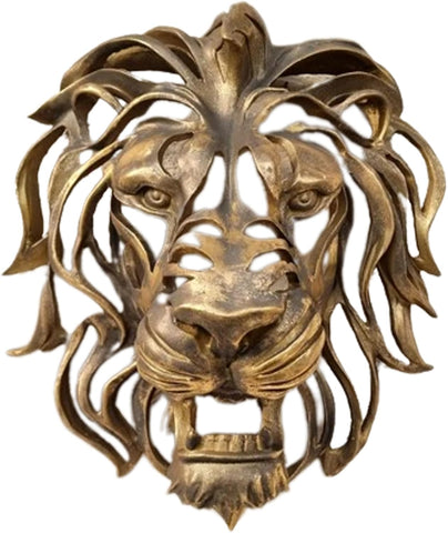 UITWMKTG Gold Animal Head Wall Decor Wall Sculpture Home Decor Statue for Living Room Office Bedroom Modern Decor for Men Women Lion