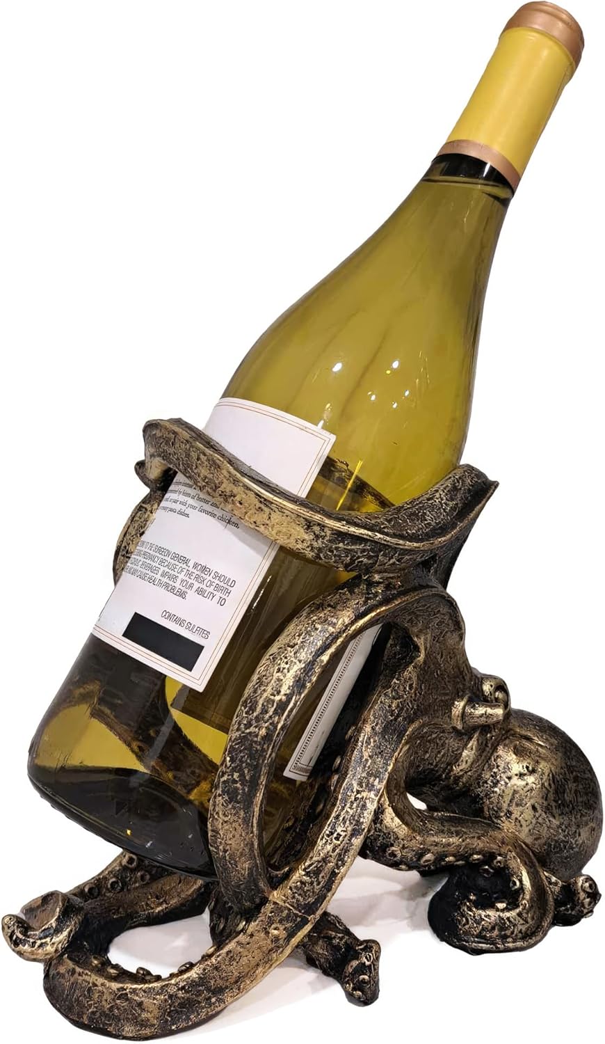 Lucky Wealth Thai Elephant Wine Rack Bottle Holder, Wine Rest Figurine Statue, Feng Shui Home Decor on Tabletops and Counters, Wine Lovers Anniversary Housewarming Unique Gifts for Her