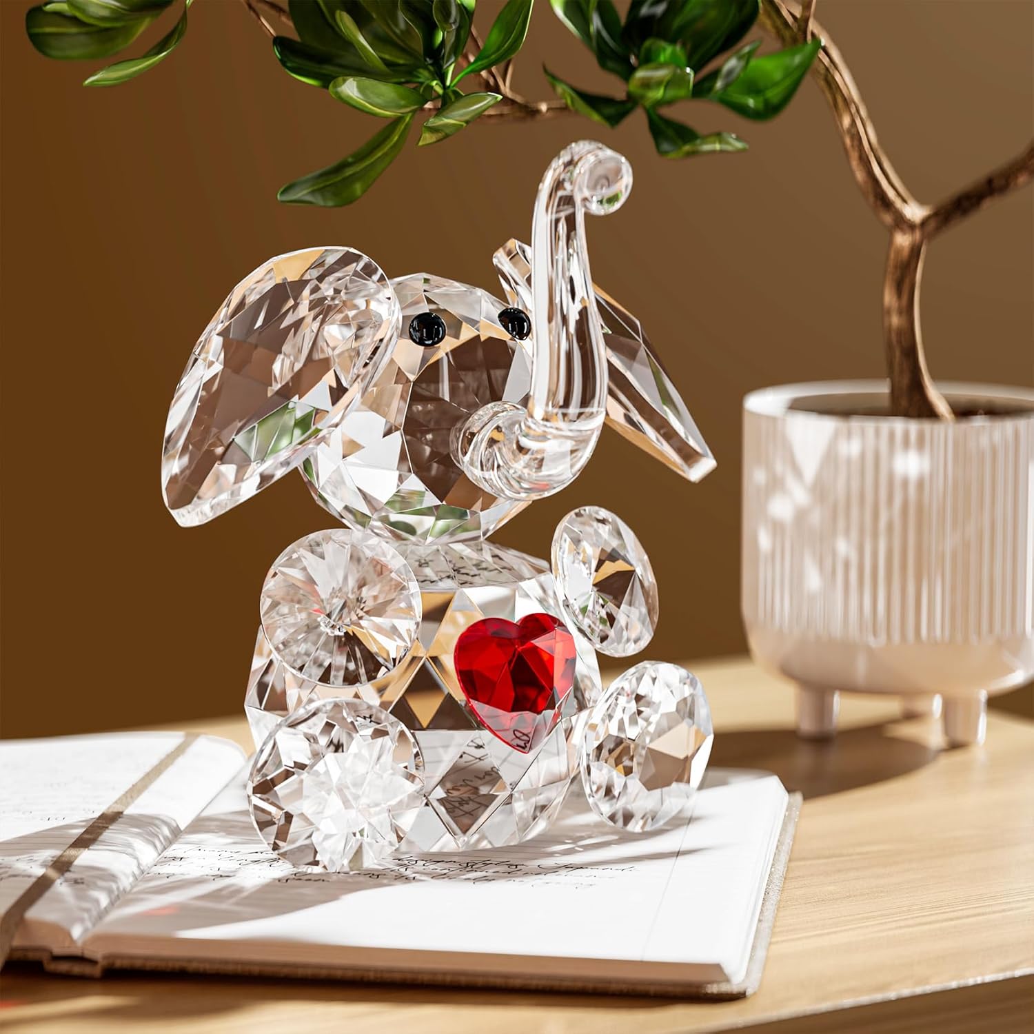 Cute Crystal Elephant Gifts for Women, Handmade White Elephant Gifts Ideas, Small Drunk Elephant Decor, Animals Figurine Collection for Home Decoration