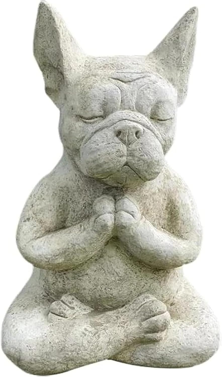 Yoga Bulldog Pose Meditation Dog Resin Statue Ornaments Waterproof Prayer Zen French Bulldog Sculpture Crafts Garden Decoration Figurine for Dog Lovers