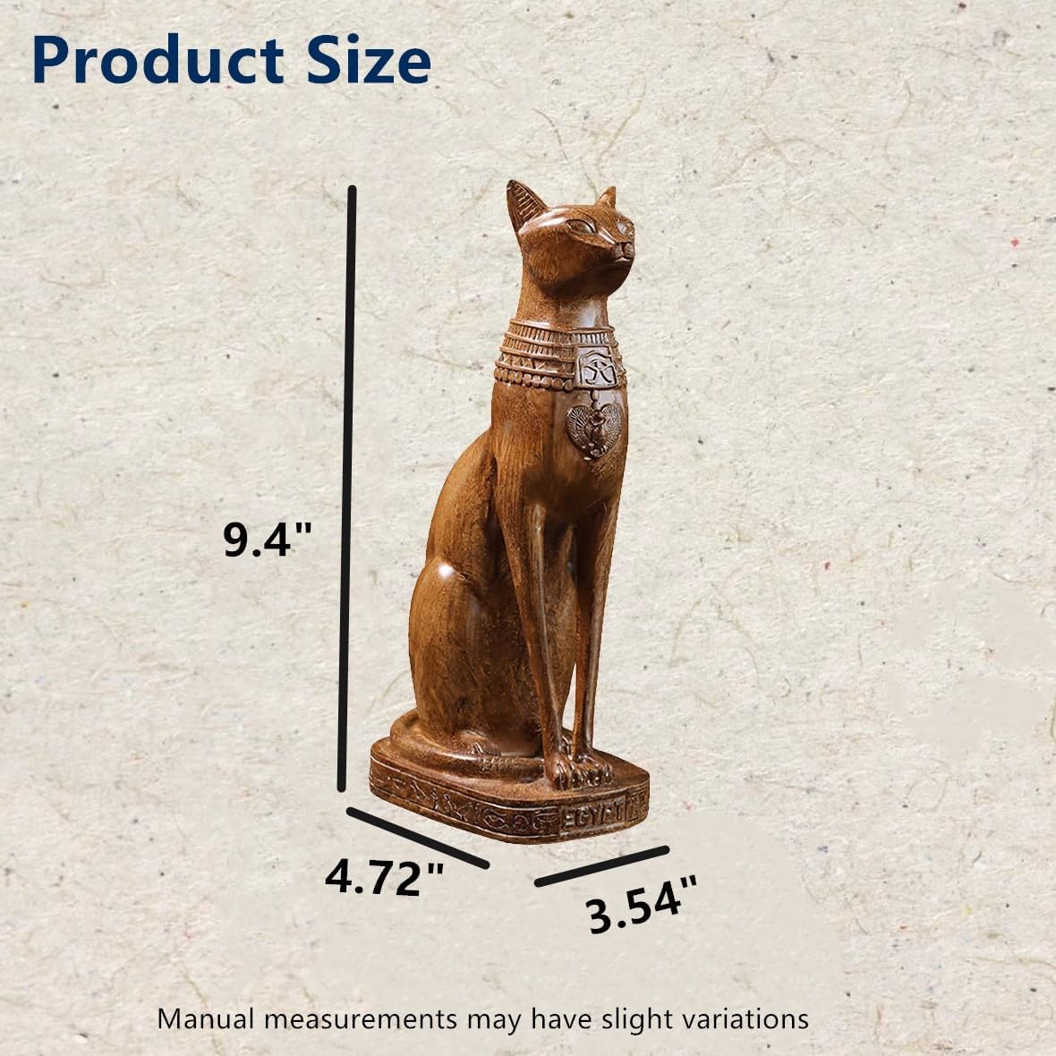 12 inch Tall Black Egyptian Cat Goddess Bastet Statue, Ancient Egypt Bast Figurines Home Decor