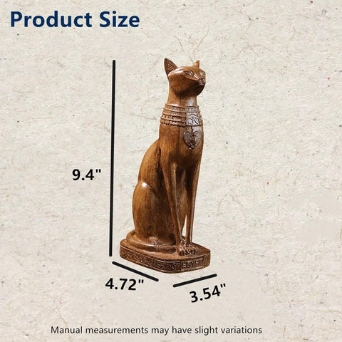 12 inch Tall Black Egyptian Cat Goddess Bastet Statue, Ancient Egypt Bast Figurines Home Decor