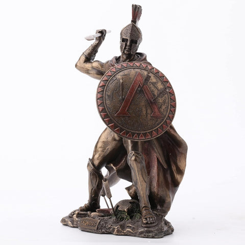 VERONESE DESIGN 8.5" Tall King Leonidas Greek Warrior of Sparta Cold Cast Bronzed Resin Sculpture Statue