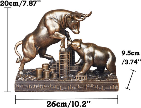 Bull and Bear Statue,Resin Abstract Tabletop Decor, Stock Market Decor,Gifts for Financial Investment Managers Investor.