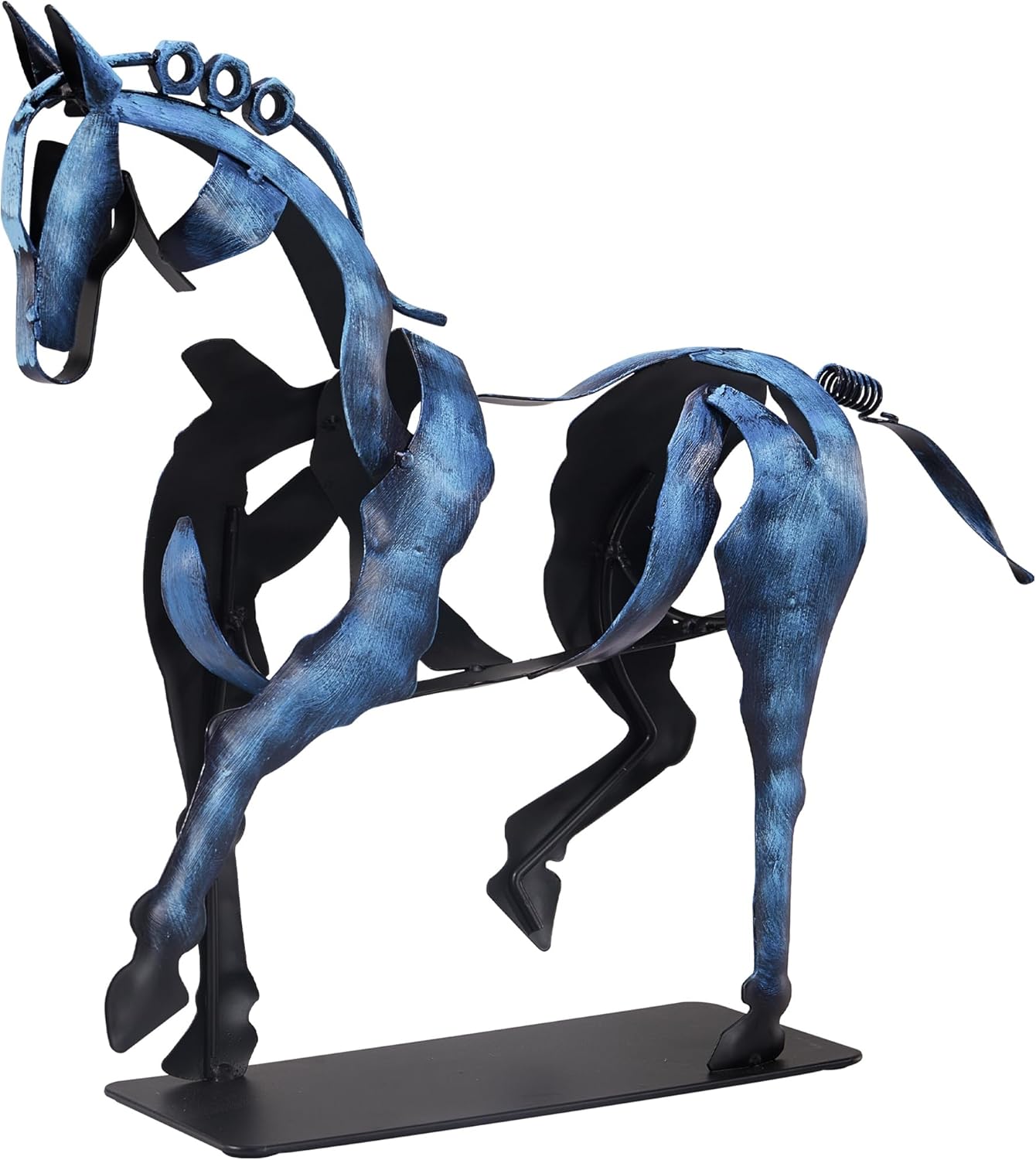 Handmade Horse Statue - Unique Rustic Decor for Office & Home - Hand-Painted Metal Sculpture - Perfect Handicraft Gift for Horse Lovers (Brown)