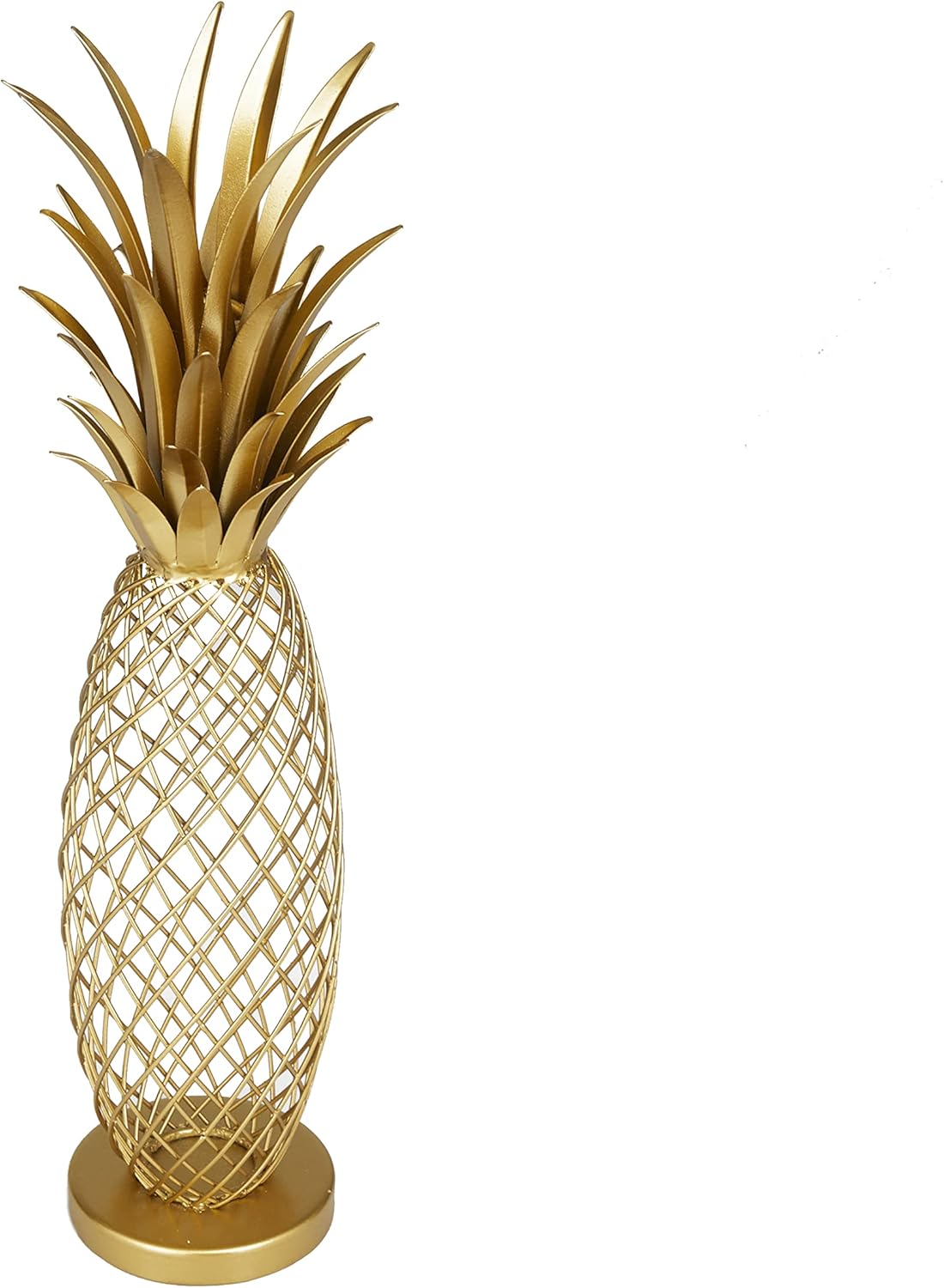 Deco 79 Metal Fruit Decorative Sculpture Pineapple Home Decor Statue, Accent Figurine 4" x 5" x 16", Gold