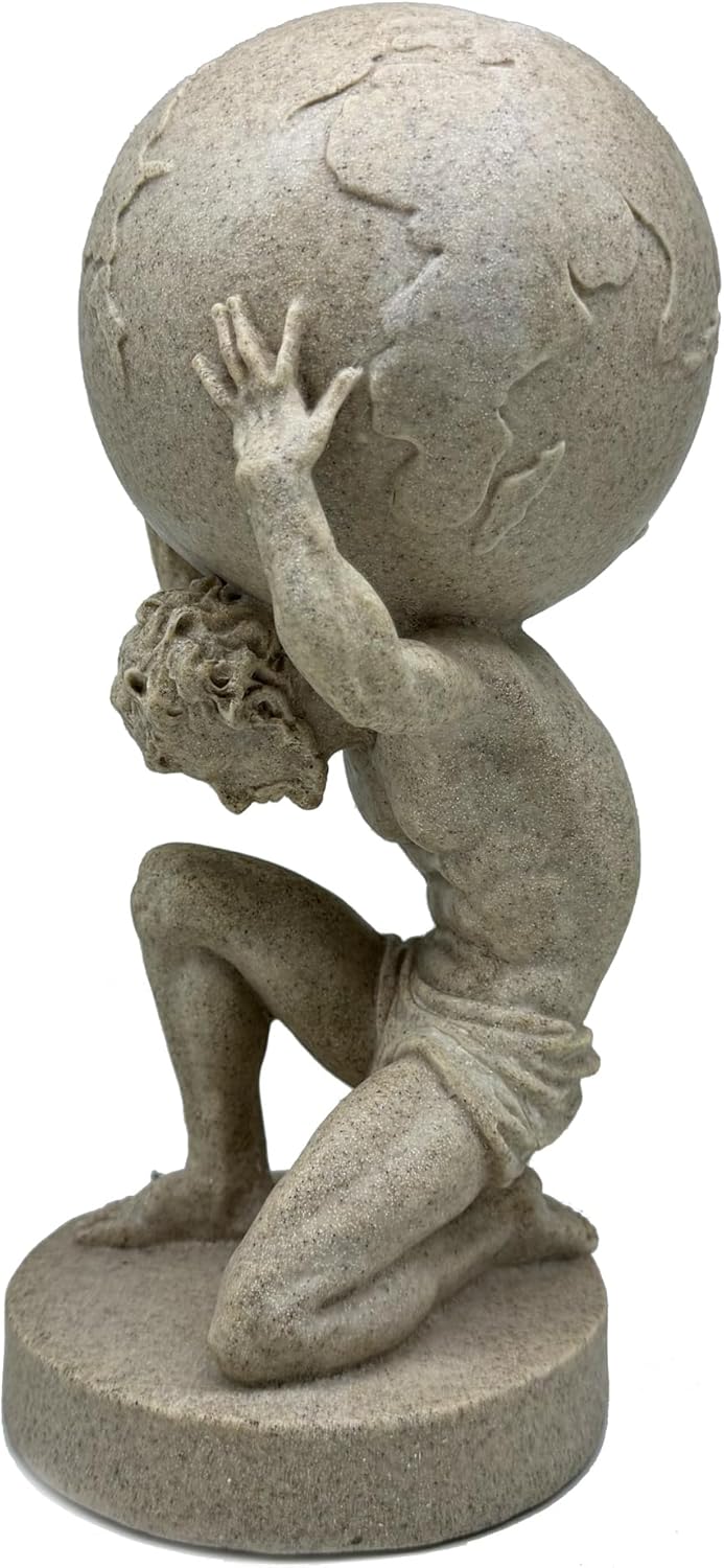 11 Inch Large Atlas Holding World Greek God Statue Sculpture Collectible Figurine Home Decor Living Room Desktop Decoration