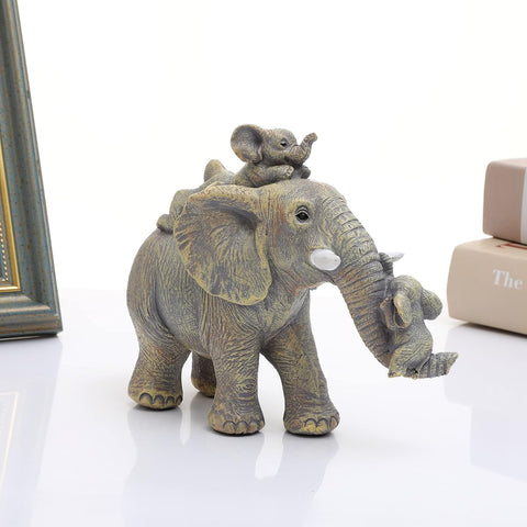 Elephant Gifts for Women,Elefantes Sala De La Suerte Decorativos,Cute Statue Decor Brings Love, Grayish Yellow Figurines Home Decoration Living Room