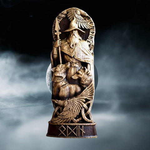 Norse Gods Odin Statue Altar Goddess Statue Resin Craft Viking Mythology Scandinavian Pantheons Home Wine Cabinet Orament