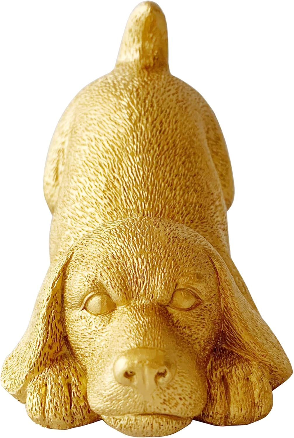 Golden Dog Statue, Animal Figurine Home Decor, Dog Sculpture for Home Office Desktop Bookshelf