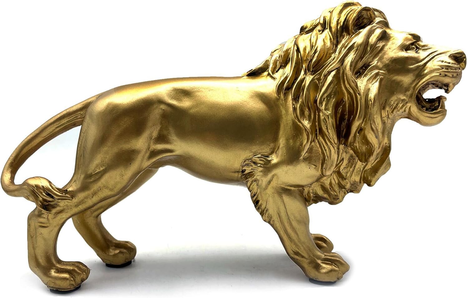 10 Inch Lion Statue Figurine Sculpture Resin Collectible Gifts for Lion Lover Office Home Decor Desk Accessories Decoration Garden Figurines Outdoor Decor Gold