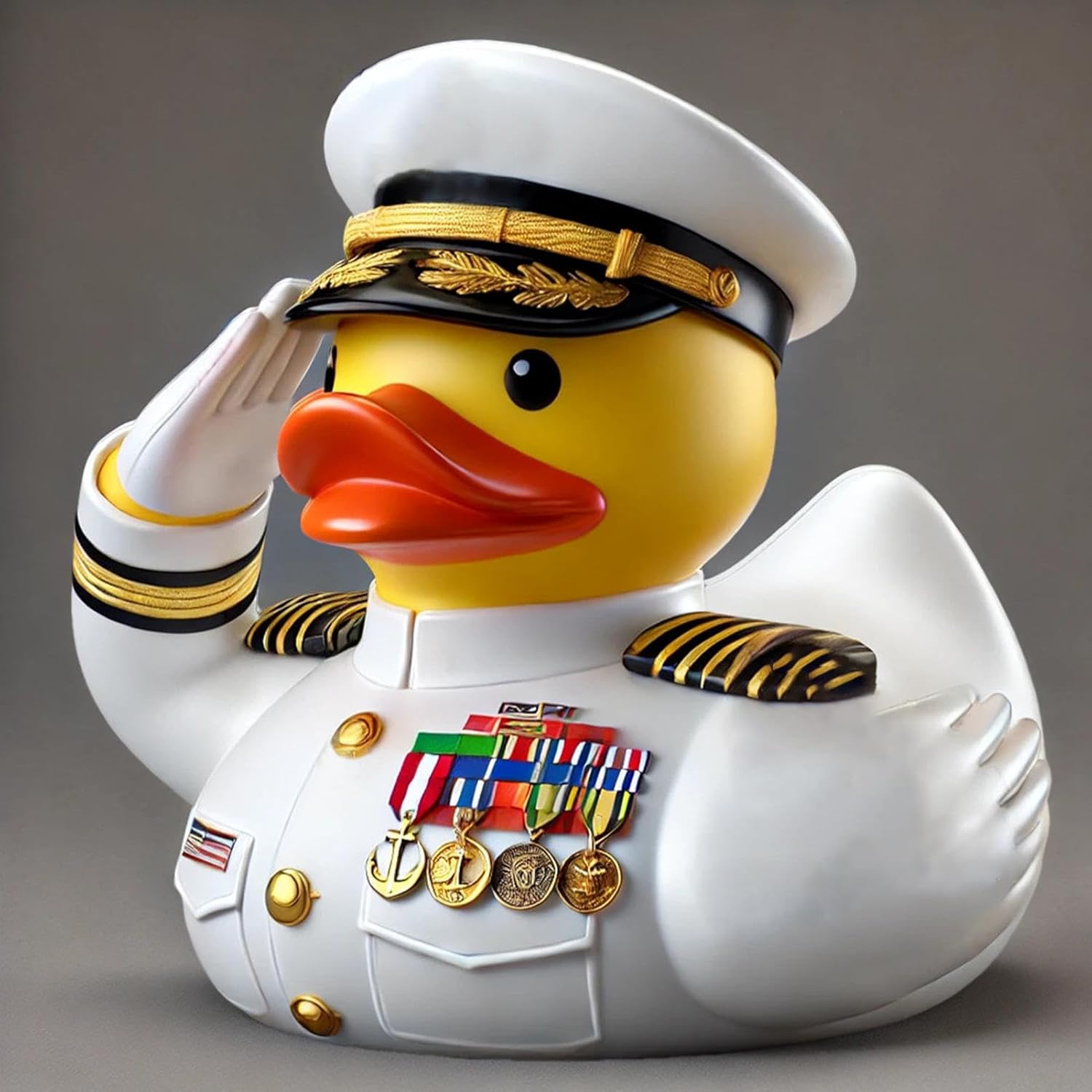 Veterans Memorial Duck, 2025 Navy Veterans Memorial Duck, 3 Inch Resin Militarys Duck Statue Armys Duck Figurine Cute and Funny Commemorative Saluting Duck Ornament for Desktop Car Ashboard