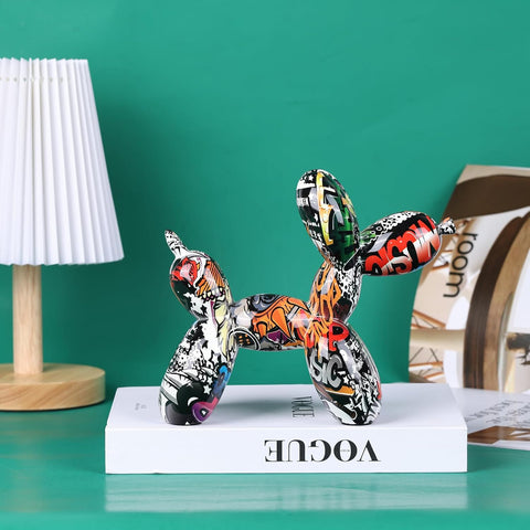 Creative Balloon Dog Sculpture Modern Home Decoration Trendy Animal Art Ornaments Collection Figurine Bedroom Living Room Office Desktop Resin Decors