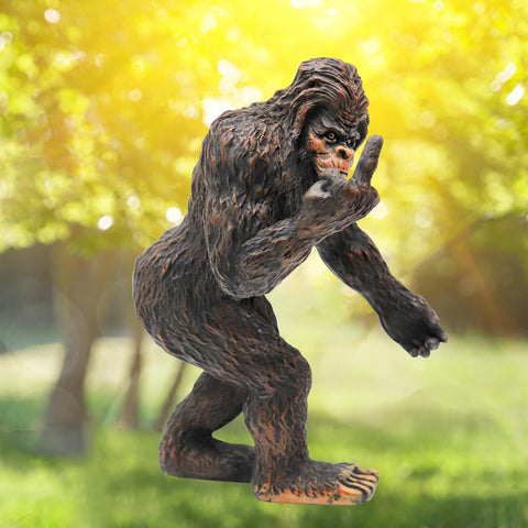 5.7 Inch Middle Finger Gorilla Statue, Funny Resin Garden Chimpanzee Ornaments, Decoration Sasquatch Sculpture for Home Desktop Garden Yard Office Desk