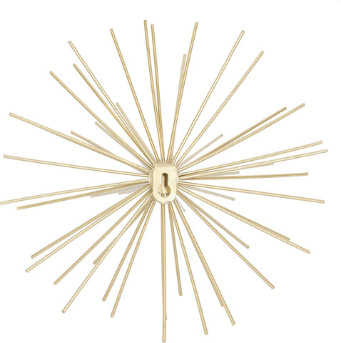 Deco 79 Metal Starburst 3D Long Spike Wall Decor, Set of 3 6", 9", 12"W, Gold