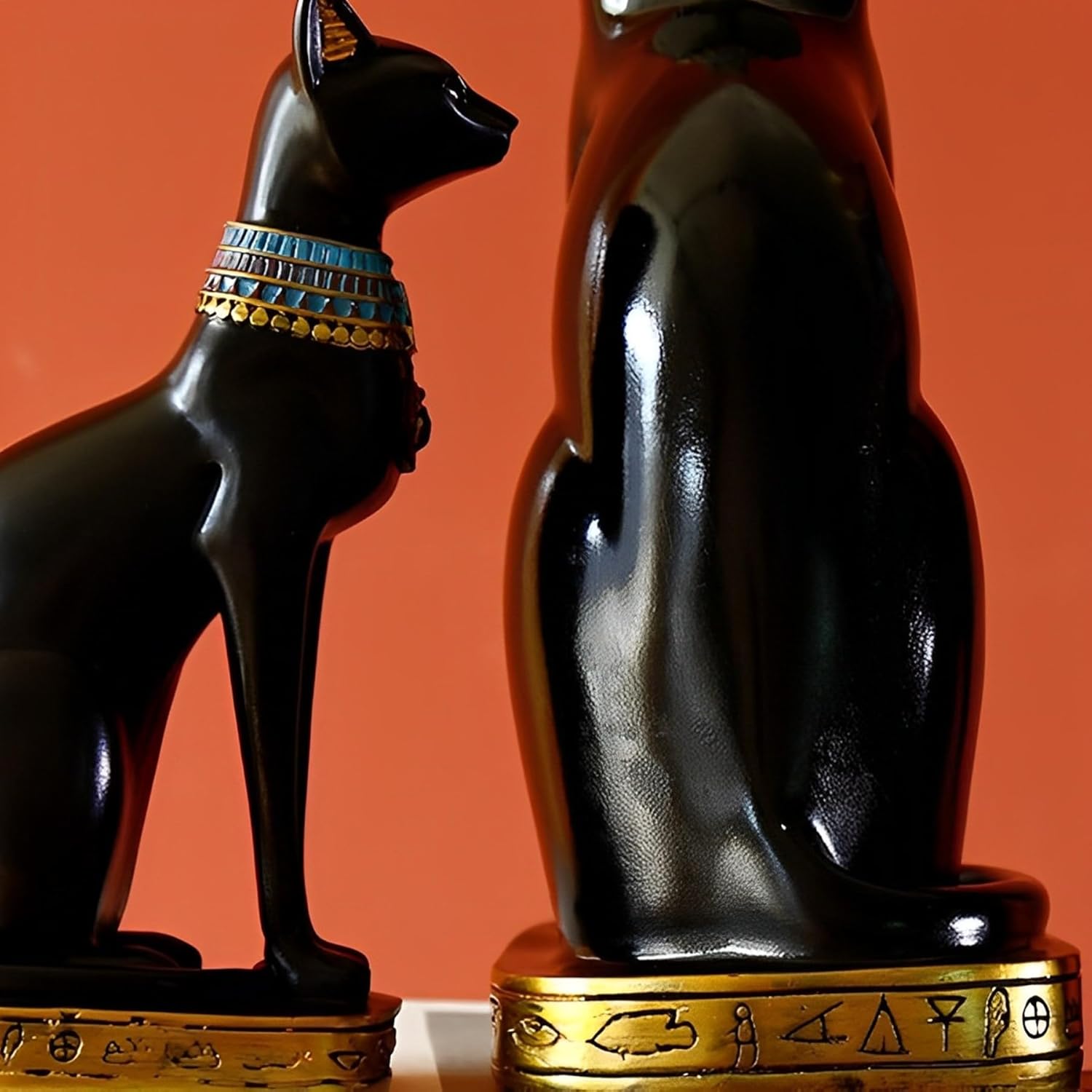 12 inch Tall Black Egyptian Cat Goddess Bastet Statue, Ancient Egypt Bast Figurines Home Decor