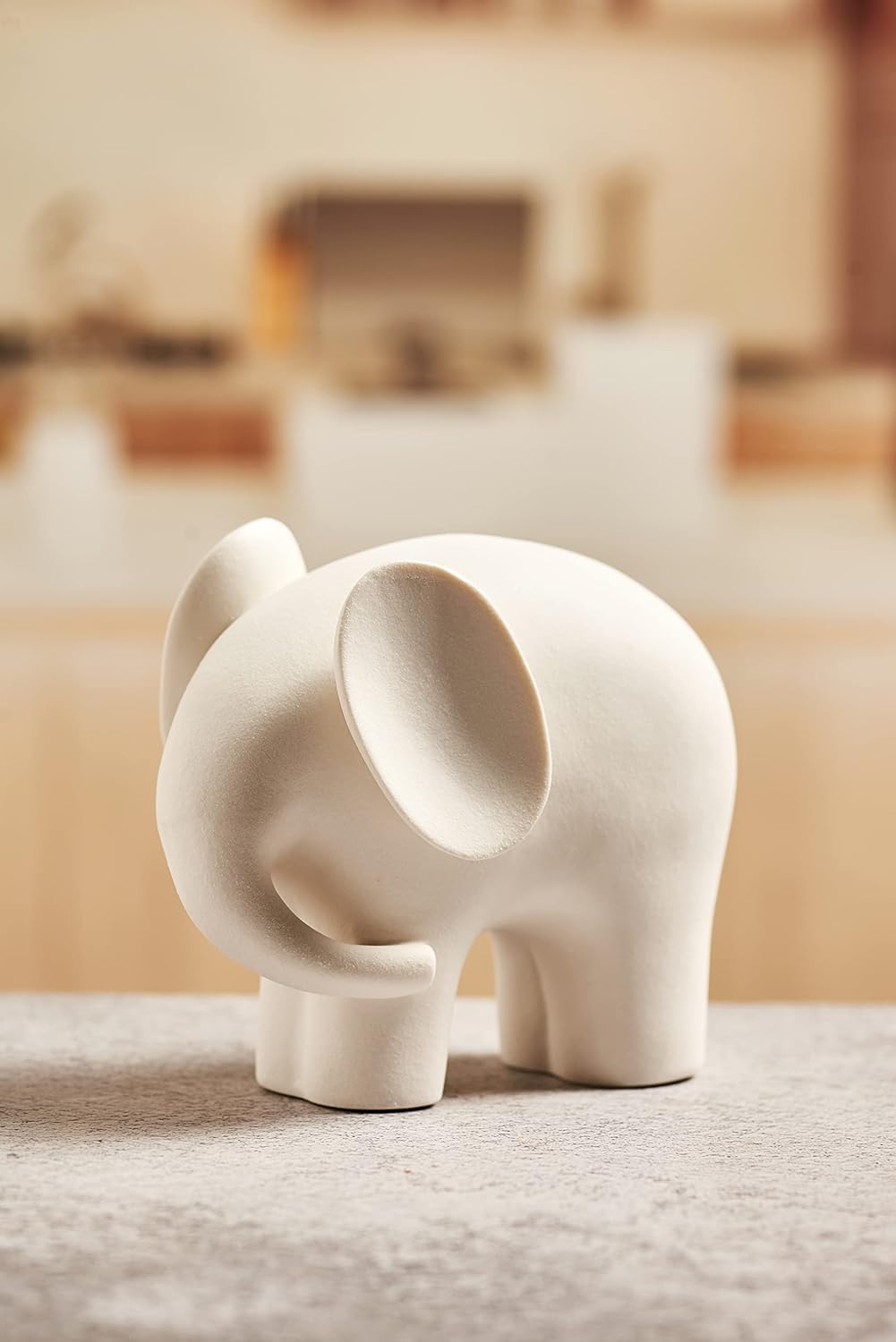 Modern Simple Ceramic White Elephant Living Room Home Office Decoration (Small White Elephant)