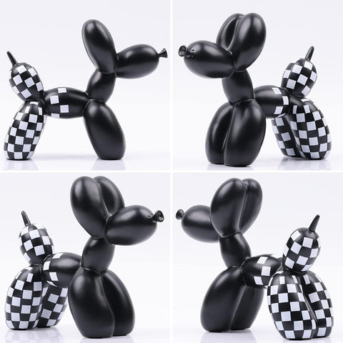 Creative Balloon Dog Sculpture Modern Home Decoration Trendy Animal Art Ornaments Collection Figurine Bedroom Living Room Office Desktop Resin Decors