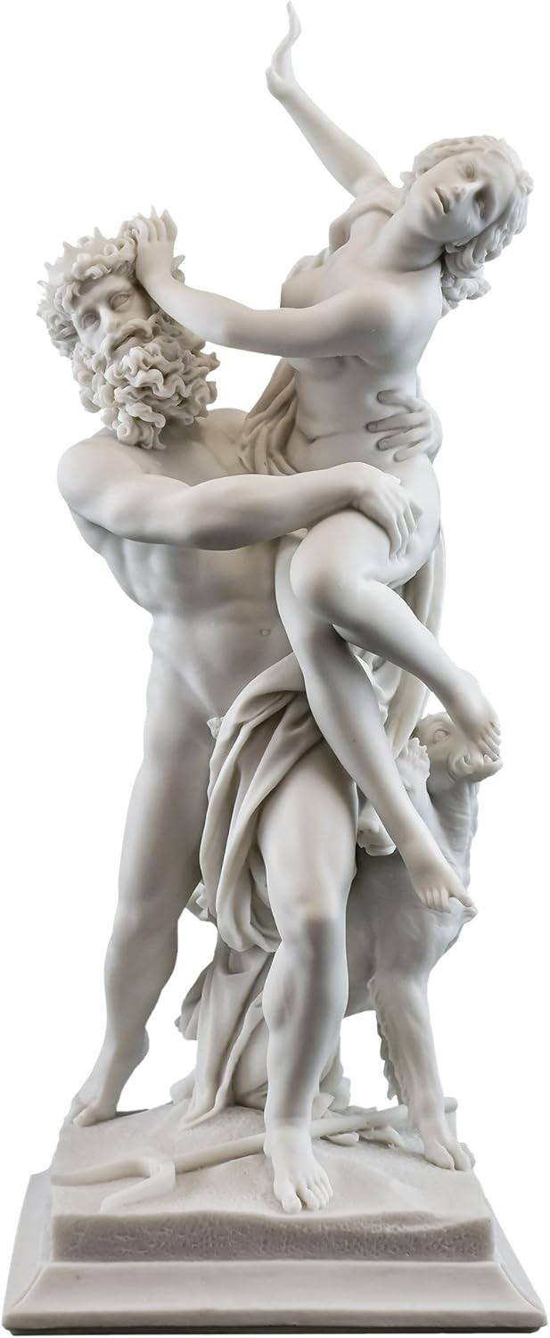 Top Collection 14-Inch Greek God Pluto and Proserpina Statue by Gian Lorenzo Bernini (1598-1680). Premium Cold Cast Marble. Museum-Grade Masterpiece Replica.